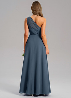 Azazie Phaedra Bridesmaid Dresses Neptune A-Line One Shoulder Chiffon Dress image2