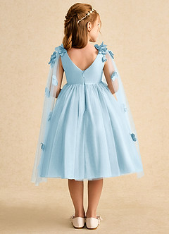 Azazie Staria Blumenmädchenkleider Ballkleid Gestreift Tüll Kleid Himmelblau image2