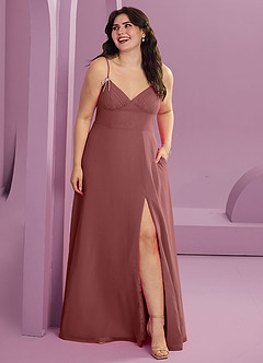 Barbie ♥ Azazie 신부 들러리 드레스 크리스탈 리본 V넥 A라인 드레스 image7
