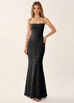 Natasha Black Jacquard Corset Mermaid Summer Dress image4