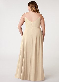 Azazie Daenerys Bridesmaid Dresses Champagne A-Line Cowl Chiffon Dress image9