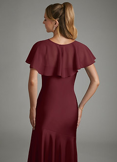 Azazie Carly Bridesmaid Dresses Cabernet Mermaid Pleated Stretch Satin Convertible Dress image7