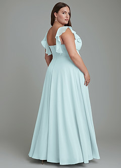 Azazie Leilani Bridesmaid Dresses Mist A-Line Pleated Chiffon Dress image7