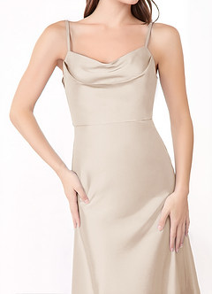 Azazie Alaija Bridesmaid Dresses White Alabaster Mermaid Side Slit Stretch Satin Dress image5