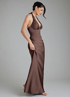 Azazie Torrance Bridesmaid Dresses Ganache Mermaid Corset Stretch Satin Dress image7