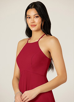 Azazie Sarah Jurken voor bruidsmeisjes Jurk van Chiffon met rijk Geplooid Scharlaken image6
