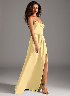 Azazie Zeya Bridesmaid Dresses Butter A-Line Pleated Stretch Satin Dress image6