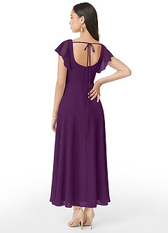 Azazie Bondi Bridesmaid Dresses Grape A-Line Ruched Chiffon Dress image5