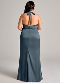 Azazie Valerie Suknie dla druhen Syrena Pofałdowany Satyna elastyczna Do ziemi Sukienka image12