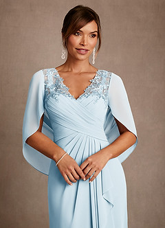 Azazie Santa Clara Mother of the Bride Dresses Sky Blue A-Line Lace Dress image5