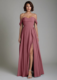 Azazie Loisa Bridesmaid Dresses Desert Rose A-Line Corset Chiffon Convertible Dress image1