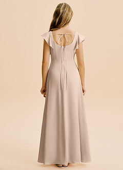 Azazie Bondi Junior English Rose A-Line Side Slit Stretch Satin Dress image2