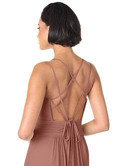 Azazie Farren Final Sale Cedar Rose A-Line Pleated Chiffon Convertible Dress image7