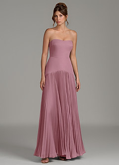 Azazie Yuliana Bridesmaid Dresses Vintage Mauve A-Line Strapless Chiffon Dress image7
