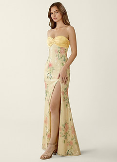 Serafina Lemon Sorbet Sequins Corset Mermaid Prom Dress image3