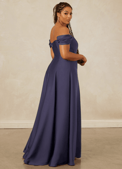 Christian Siriano Bridal for Azazie 1002 Bridesmaid Dresses Stormy A-Line Off the Shoulder Stretch Satin Convertible Dress image16