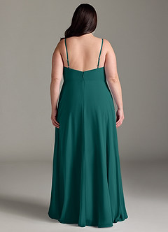 Azazie Akita Bridesmaid Dresses Peacock A-Line Chiffon Dress image6