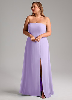 Azazie Wren Bridesmaid Dresses Lilac A-Line Side Slit Chiffon Convertible Dress image9