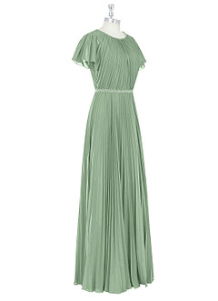 Azazie Kara Modest Bridesmaid Dresses A-Line Pleated Chiffon Floor-Length Dress image9