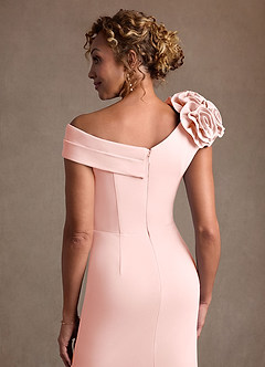 Azazie Gwynne vestidos de madre de la novia Vestido de Rosa Rubor de Crepé elástico de Corte Sirena con Vestidos sin tirantes image8