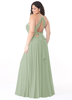 Azazie Evalleen Bridesmaid Dresses Dusty Sage A-Line Pleated Chiffon Dress image8