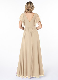 Azazie Zella Bridesmaid Dresses A-Line Lace Chiffon Floor-Length Dress image2