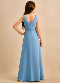 Azazie Chibi Girls Formal Sukienki dla dziewczynek sypiących kwiaty Linia A Pofałdowany Szyfon Długość podłogi Sukienka image2