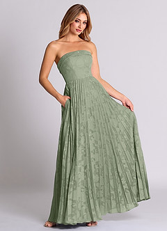 Azazie Mariana Bridesmaid Dresses Agave A-Line Strapless Floral Burnout Convertible Dress image3