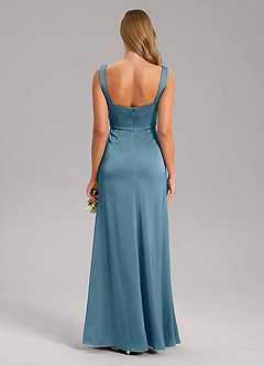 Azazie Frostine Bridesmaid Dresses Bermuda A-Line Bow Stretch Satin Dress image2