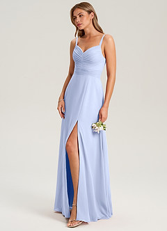 Azazie Terese Abiti da Damigella Abito A-Line in Chiffon Plissettato Ghiaccio image7