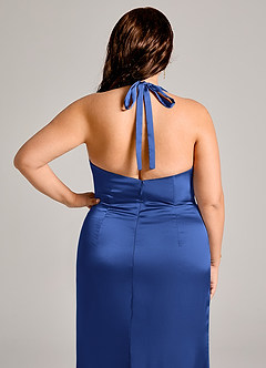 Azazie Valerie Suknie dla druhen Syrena Pofałdowany Satyna elastyczna Do ziemi Sukienka image8