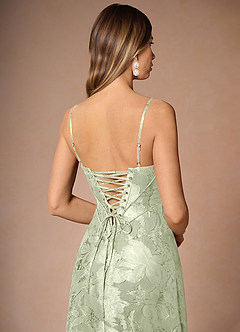 Hollis Light Green Lace Back Maxi Dress image6