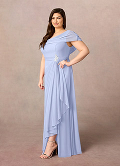 Azazie Mary Mother of the Bride Dresses Ice A-Line Side Slit Chiffon Dress image7