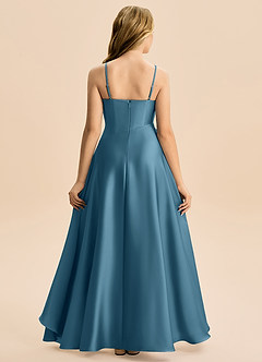 Azazie Eirlys Junior Bermuda A-Line Pleated Stretch Satin Dress image2