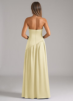 Azazie Adeline Bridesmaid Dresses Lemon Sorbet A-Line Strapless Stretch Satin Convertible Dress image5