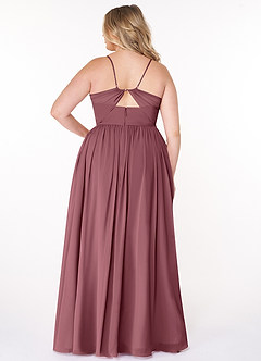 Azazie Cora Bridesmaid Dresses Desert Rose A-Line Pleated Chiffon Dress image7