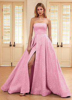 Isadorally Pink Corset Rhinestone Sheer Lace Prom Dress image6
