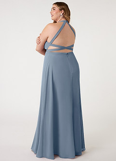 Azazie Clarice Bridesmaid Dresses Twilight A-Line Halter Chiffon Dress image12