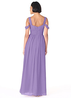 Azazie Lianne Brautjungfernkleider A-Linie Schulterfrei Chiffon Kleid Tahiti image4