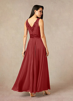 Azazie Devana Mother of the Bride Dresses Rust A-Line Sequins Chiffon Dress image4
