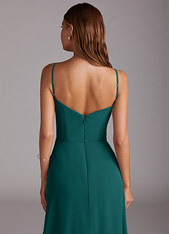 Azazie Marley Bridesmaid Dresses Peacock A-Line Off the Shoulder Chiffon Convertible Dress image10