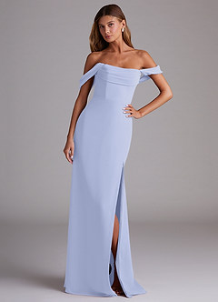 Azazie Saige Bridesmaid Dresses Lavender A-Line Off the Shoulder Chiffon Convertible Dress image4