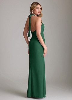 Azazie Valerie Bridesmaid Dresses Dark Green Mermaid Pleated Chiffon Dress image2