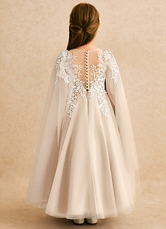 Azazie Dandelion Blumenmädchenkleider Ballkleid Spitze Kleid Alabaster Weiß image2