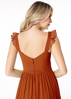 Azazie Stassie Bridesmaid Dresses Paprika A-Line Sweetheart Ruched Chiffon Dress image6