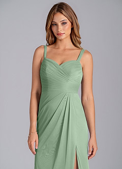 Azazie Micky Brudtärnklänningar Klänning av A-Linje i Maska Plisserad Matcha image7