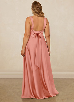 Christian Siriano Bridal for Azazie 1001 Brautjungfernkleider A-Linie Herzausschnitt Stretch-Satin Kleid Koralle image12