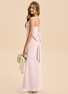 Azazie Amelia Junior Blushing Pink Mermaid Pleated Chiffon Dress image6