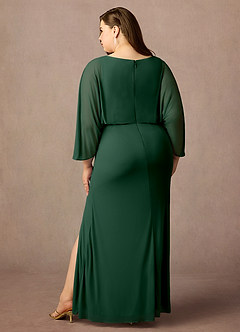 Azazie Ysabella Mère de la mariée Robes Robe Sirène en Maille Plissée Vert Foncé image2