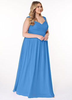 Azazie Raine Bridesmaid Dresses A-Line Sweetheart Ruched Chiffon Floor-Length Dress image10